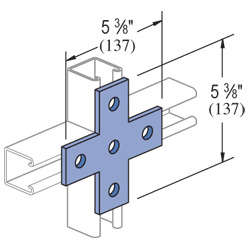 105 Inches Electro-Galvanized 5 Hole, Flat Plate Fitting