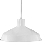 Metal Shade 1-Light CordHung Pend WH