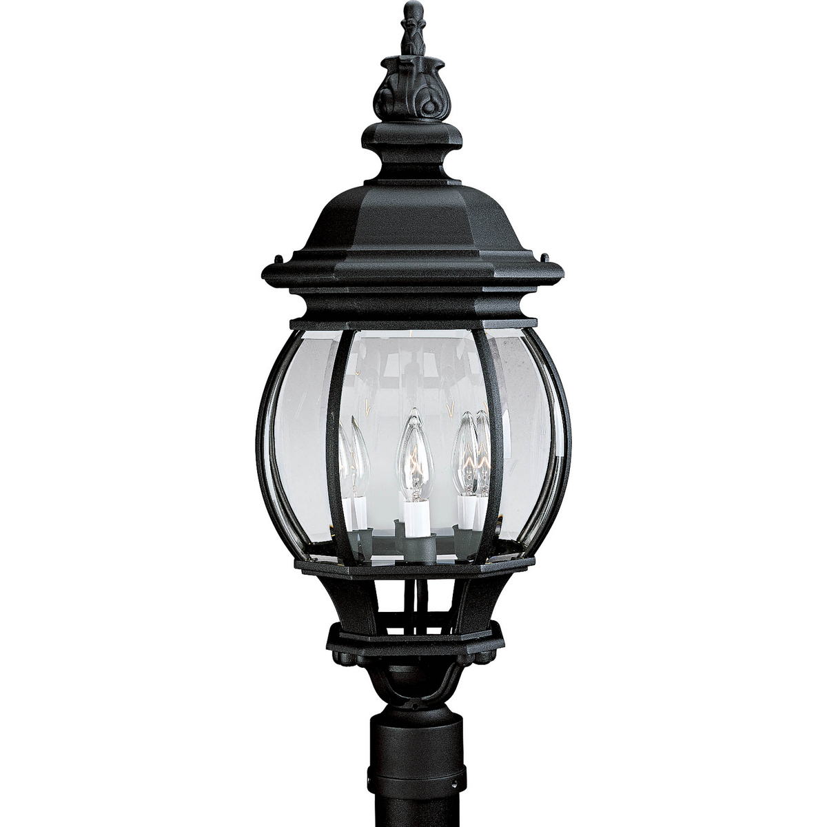 4-60W CAND POST LANTERN Black