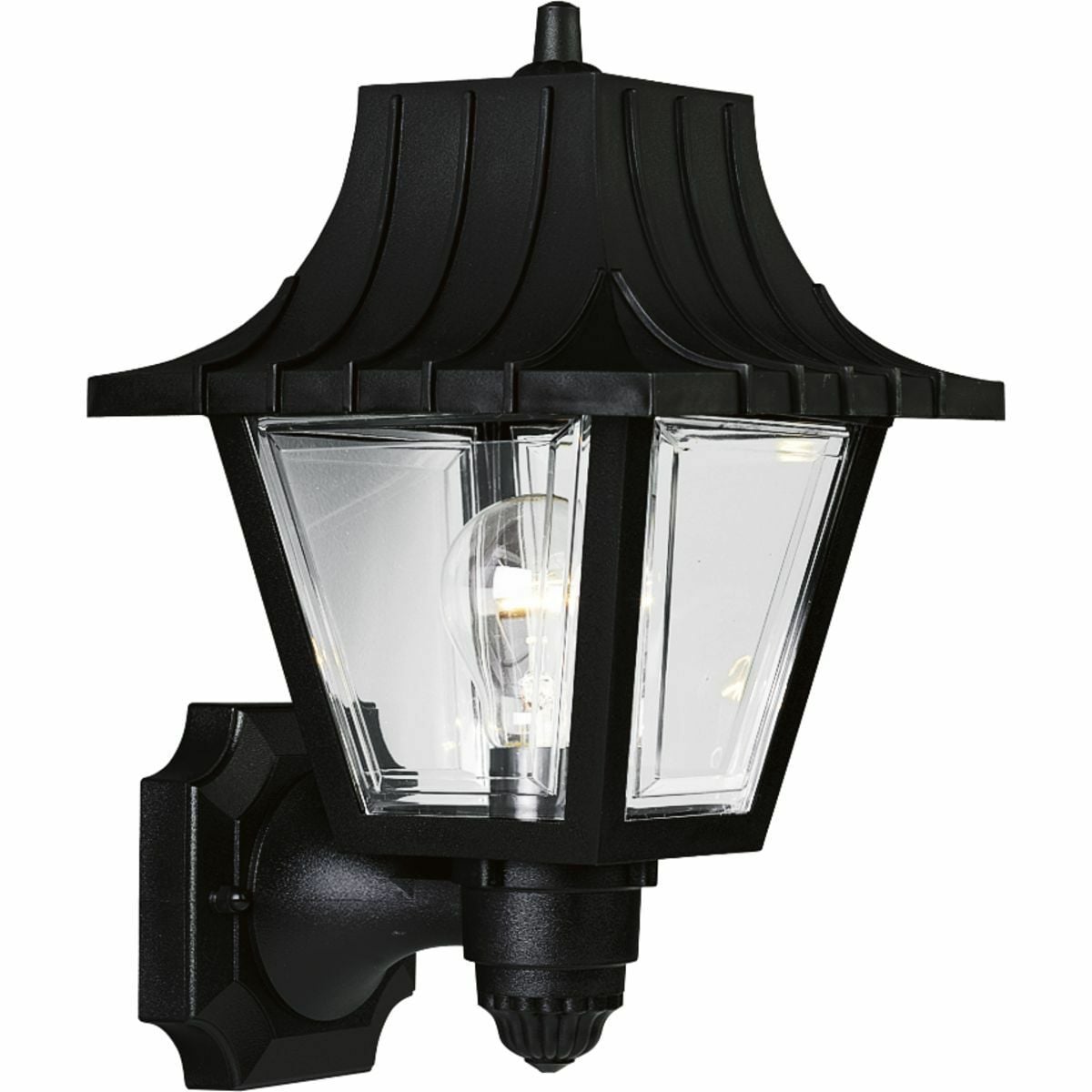 Mansard 1-60W MED WALL LANTERN BK