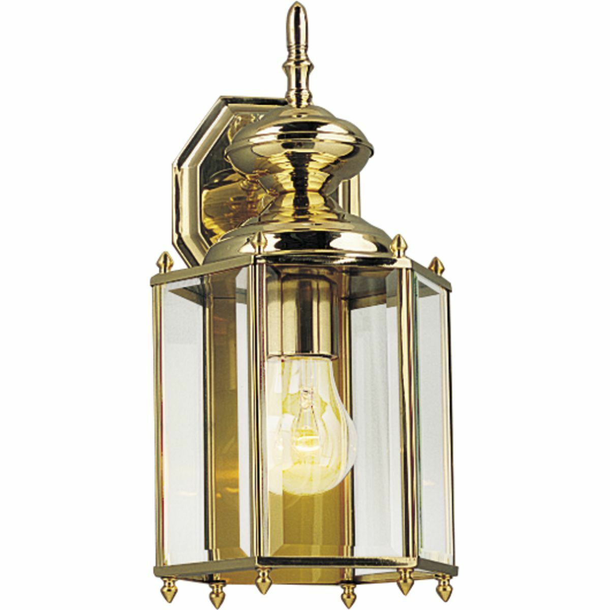 BrassGUARD 1-100W MED WALL LANTERN PB