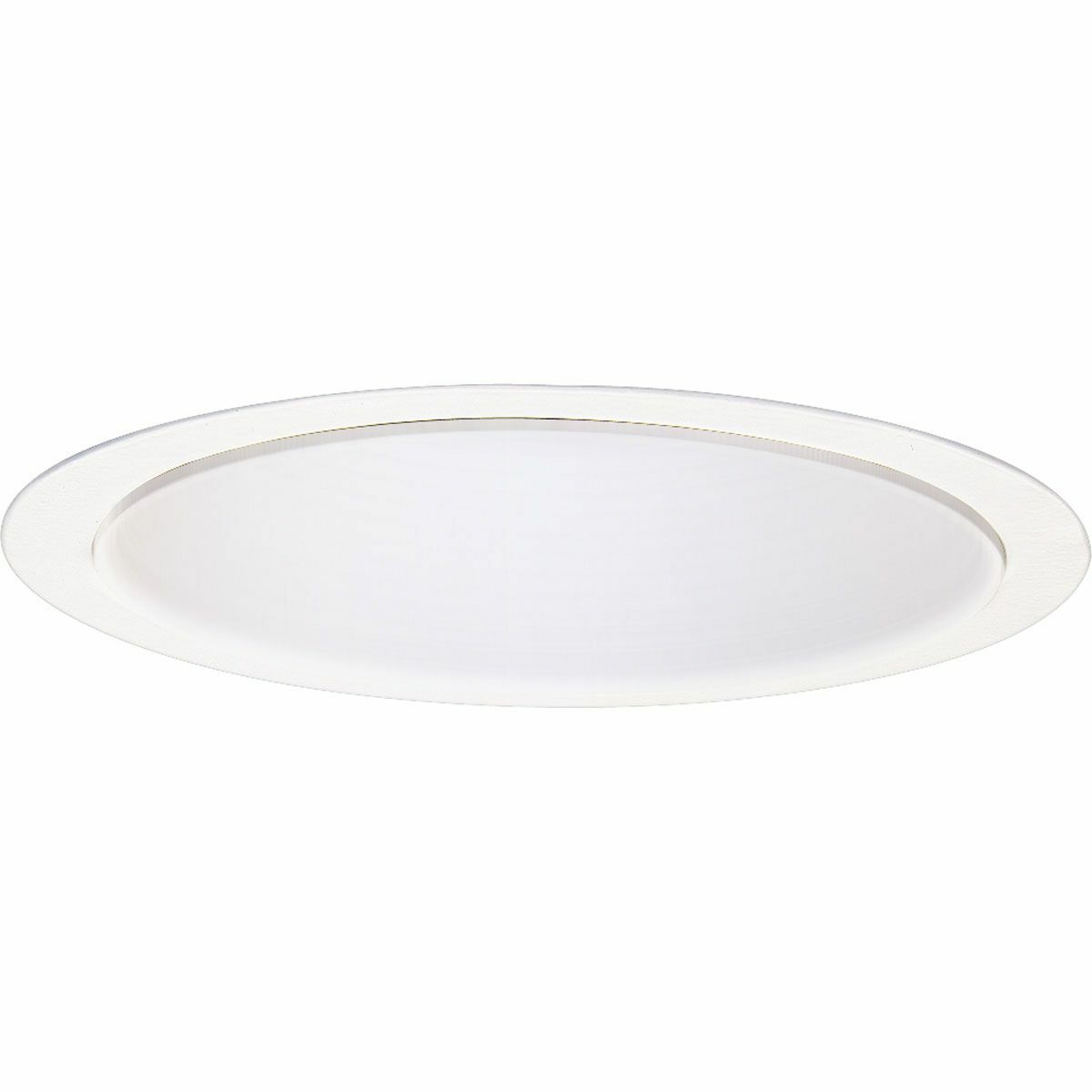 White recessed trim for use with insulated ceilings. 7-3/4 in outside diameter.