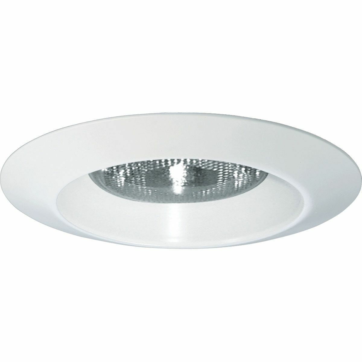 6 in Open Trim in White finish and bright white powder painted integral metal flange. UL & CUL listed for wet locations. 8-3/4 in O.D.