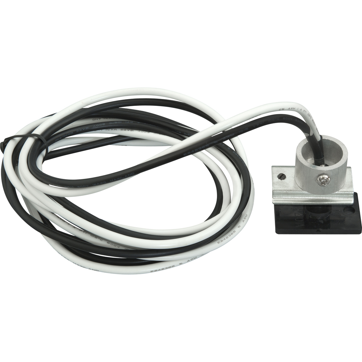 P8742-31 1-Circuit Utilitarian/Commodity Power Feed With 3/8 in Greenfield Connector, For Use With AlphaTrak Lighting System, 120 V AC, 72 in L Wire, Track Mount, Black