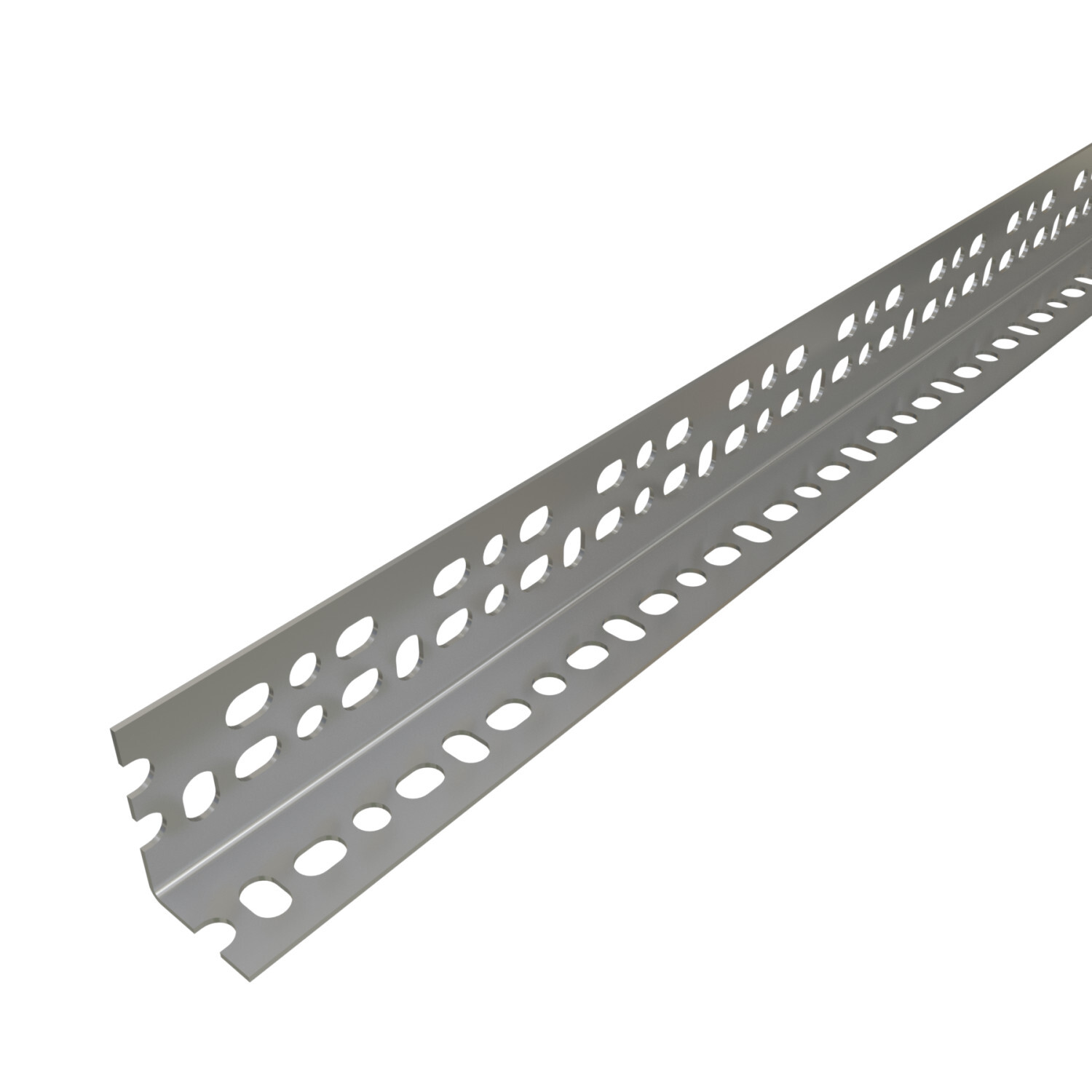 PA-238-10-PG Power-Angle Medium Duty Slotted Prime Angle, 10 ft L x 1-5/8 in W x 14 ga THK