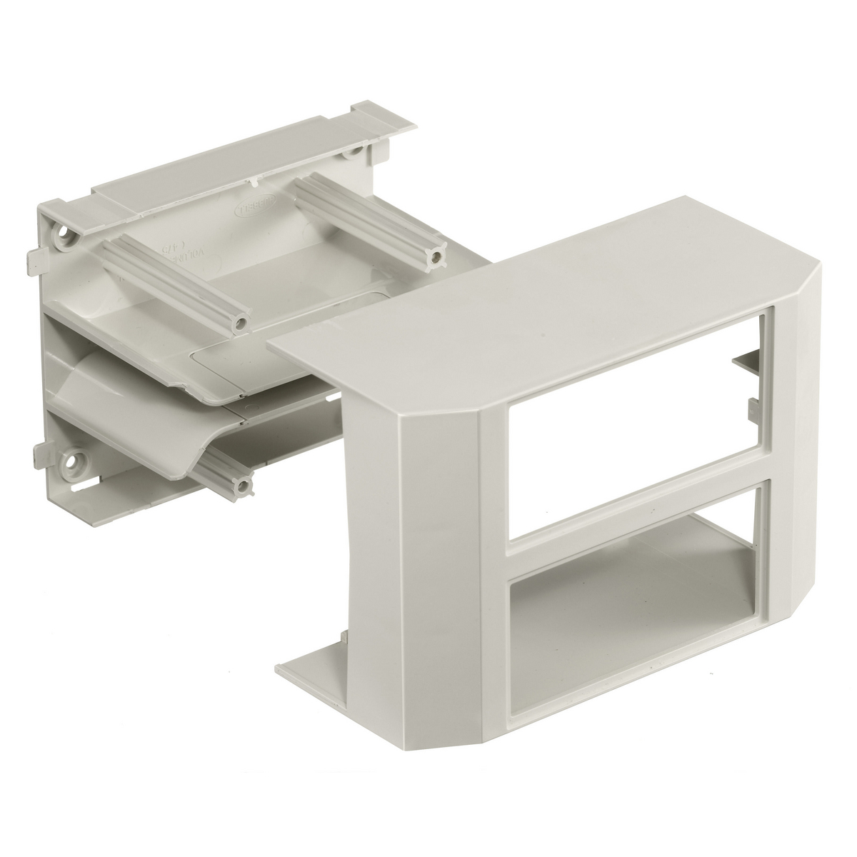 Non-Metallic Raceway, BaseTrak Series, 2-Gang Inline Device Box