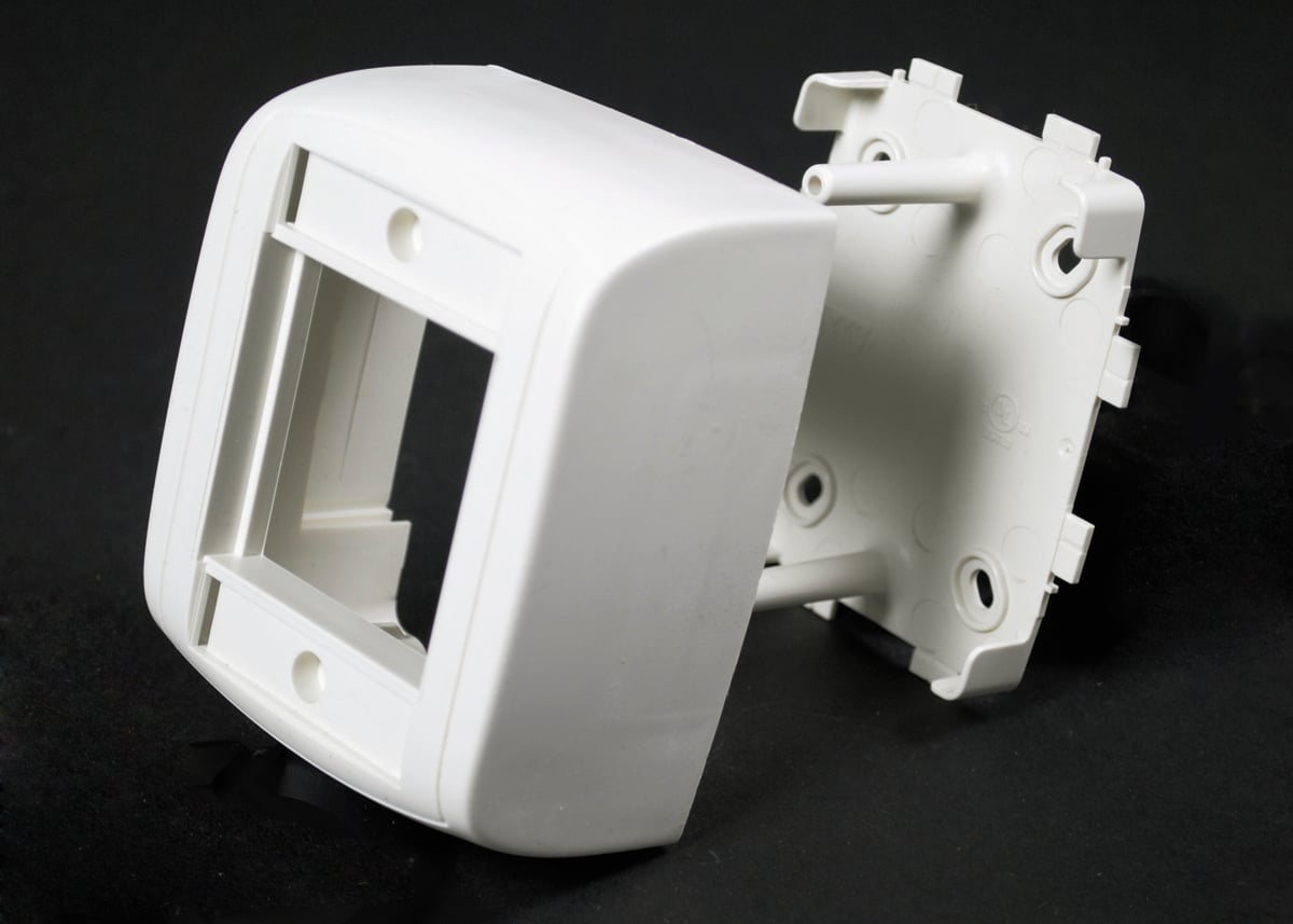 Eclipse; Collection 2 Gang Non-Metallic Bezel Box Fitting; White