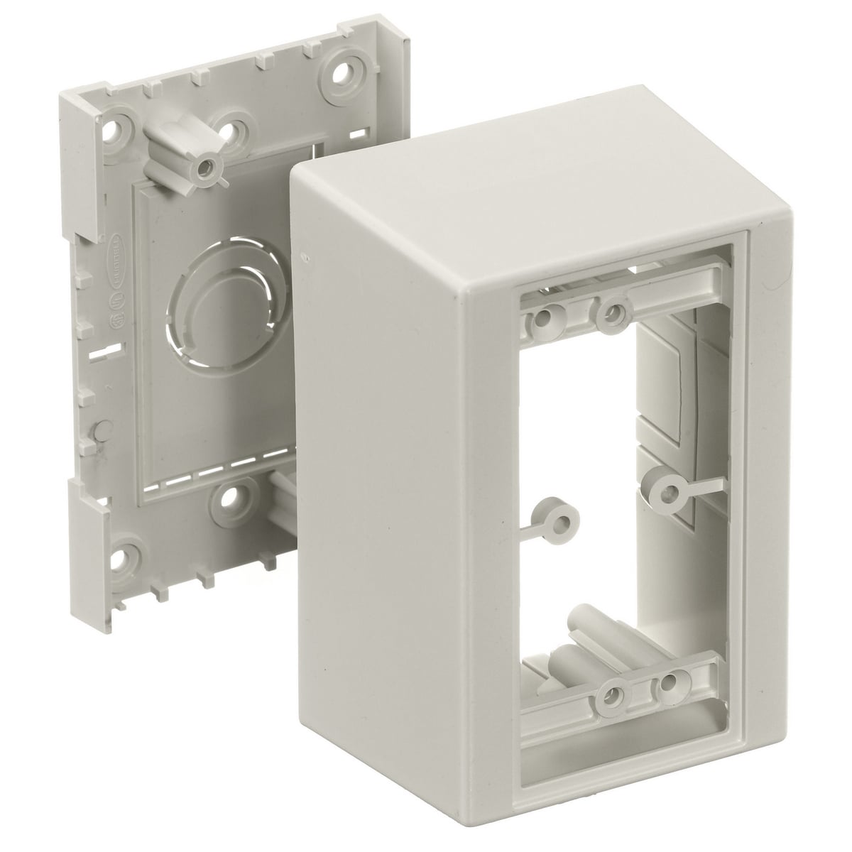 Non-Metallic Raceway, PolyTrak Series, PolyTrak Box, 1-Gang, 2.44" Deep
