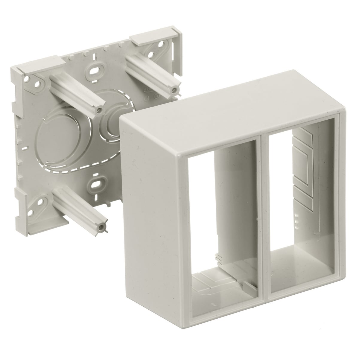 Non-Metallic Raceway, PolyTrak Series, PolyTrak Box, 2-Gang, 2.44" Deep