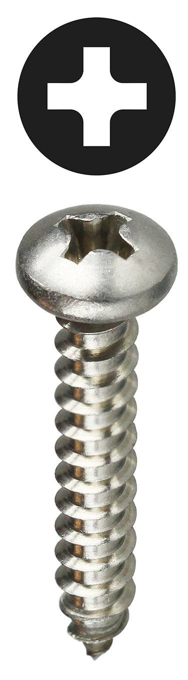 PHSMSS834 Sheet Metal Screw, #8, 3/4 in OAL, Pan Head, Phillips Drive, 18-8 Stainless Steel