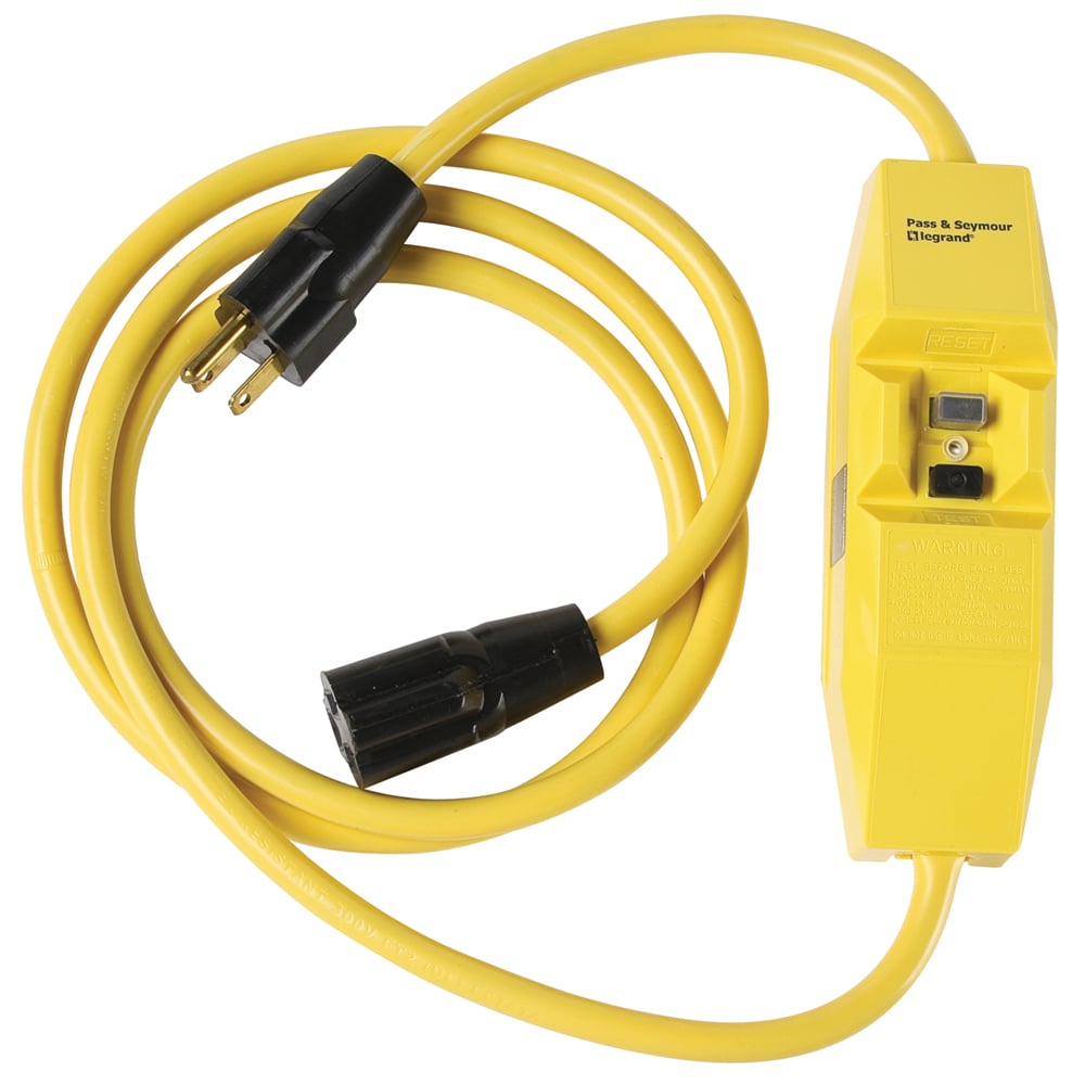 Portable Ground Fault Circuit Interrupter, 6' Cord, 15amp 125volt, Manual Reset