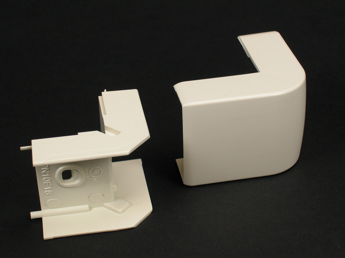 External Elbow Fitting; 1-5/8 Inch Width, Ivory
