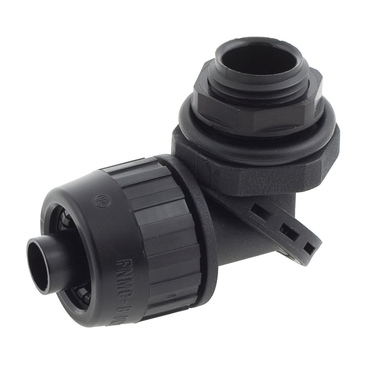 Kellems Wire Management, Liquidtight System, SwivelLok Multi-Position Male, Liquid Tight Connector, 1/2", Non-Metallic, Black