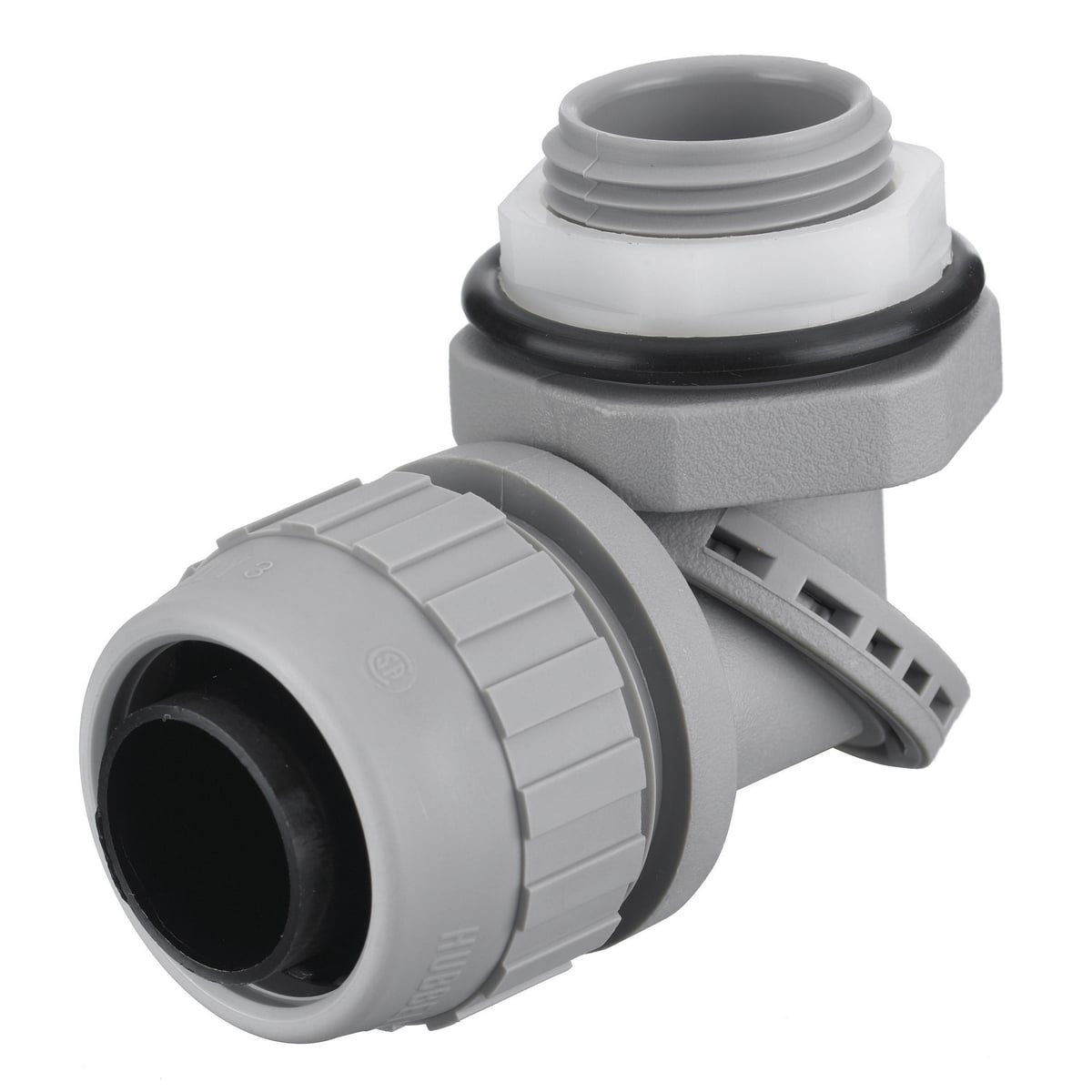 Kellems Wire Management, Liquidtight System, SwivelLok Multi-Position Male Liquid Tight Connector, 3/4", Non-Metallic, Gray
