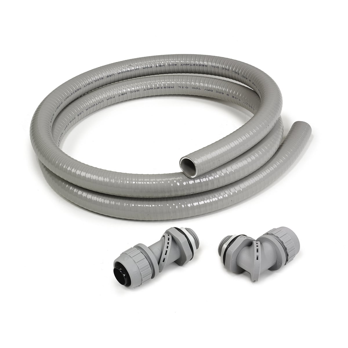 Kellems Wire Management, Liquidtight System, SwivelLok Flexible Conduit Kit, 3/4" X6, 2 PS0759NGY, 6' G1075