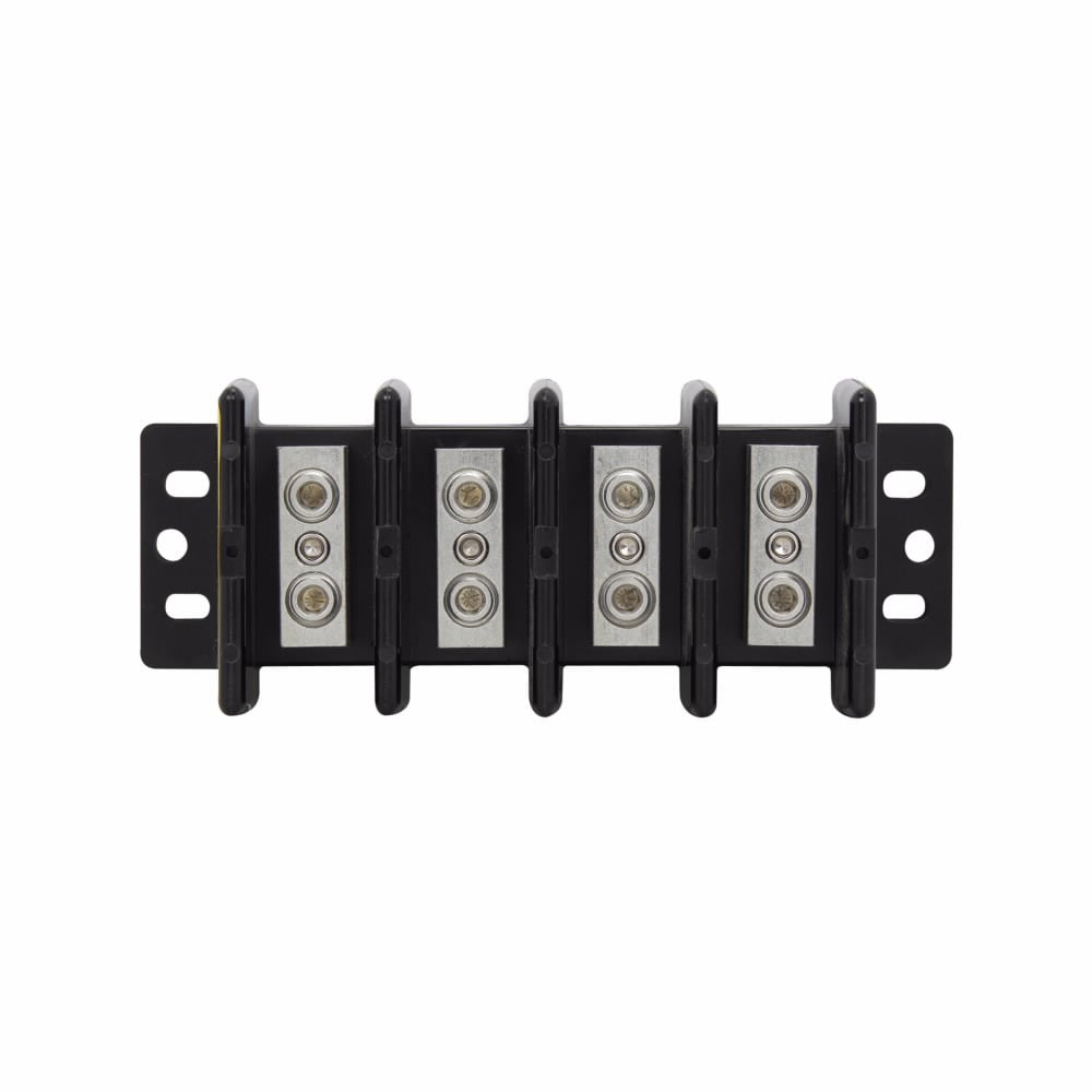 Eaton Bussmann series power splicer block, 600 Vac, 600 Vdc, 175A, Power splicer block, Four-pole, SCCR: 10 kA, Black, Molded Thermoplastic