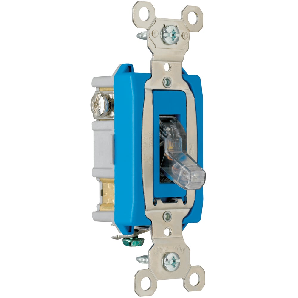 1pole Pilot Lighted Switch, Back and, Side Wire, 15amp 120volt, Clear