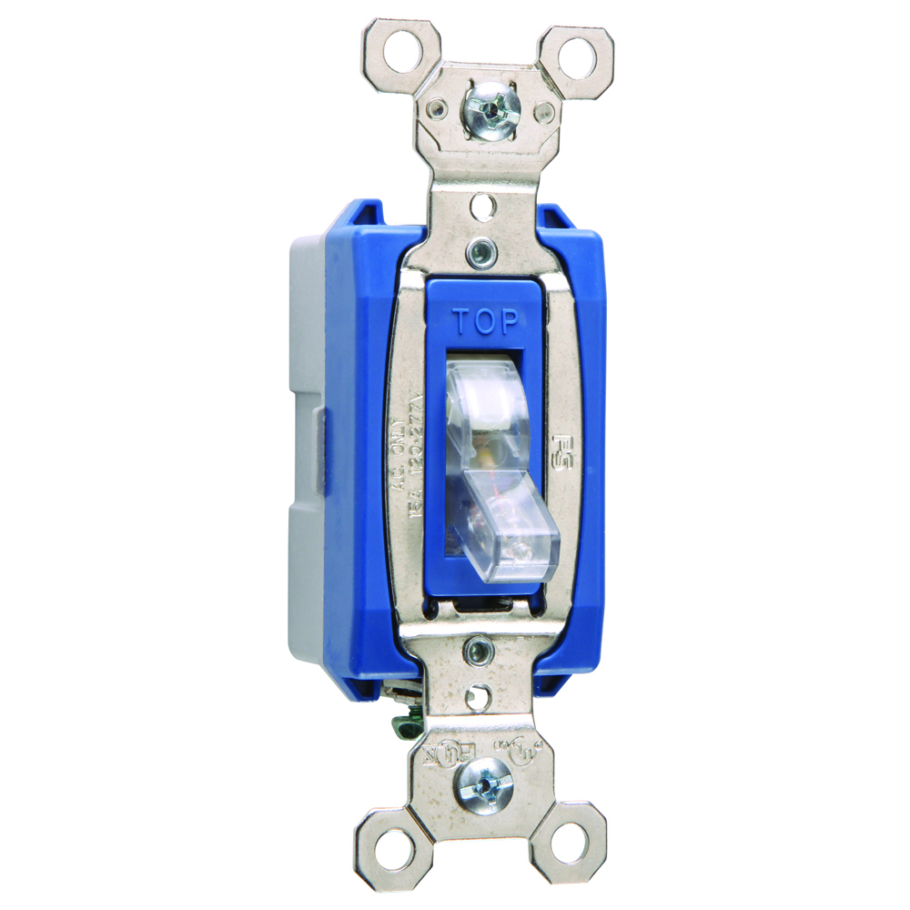 1pole Lighted Switch, Back and, Side Wire, 15amp 120/277volt, Clear