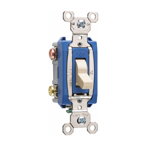 3way Lighted Switch, Back and, Side Wire, 15amp 120/277volt, Ivory