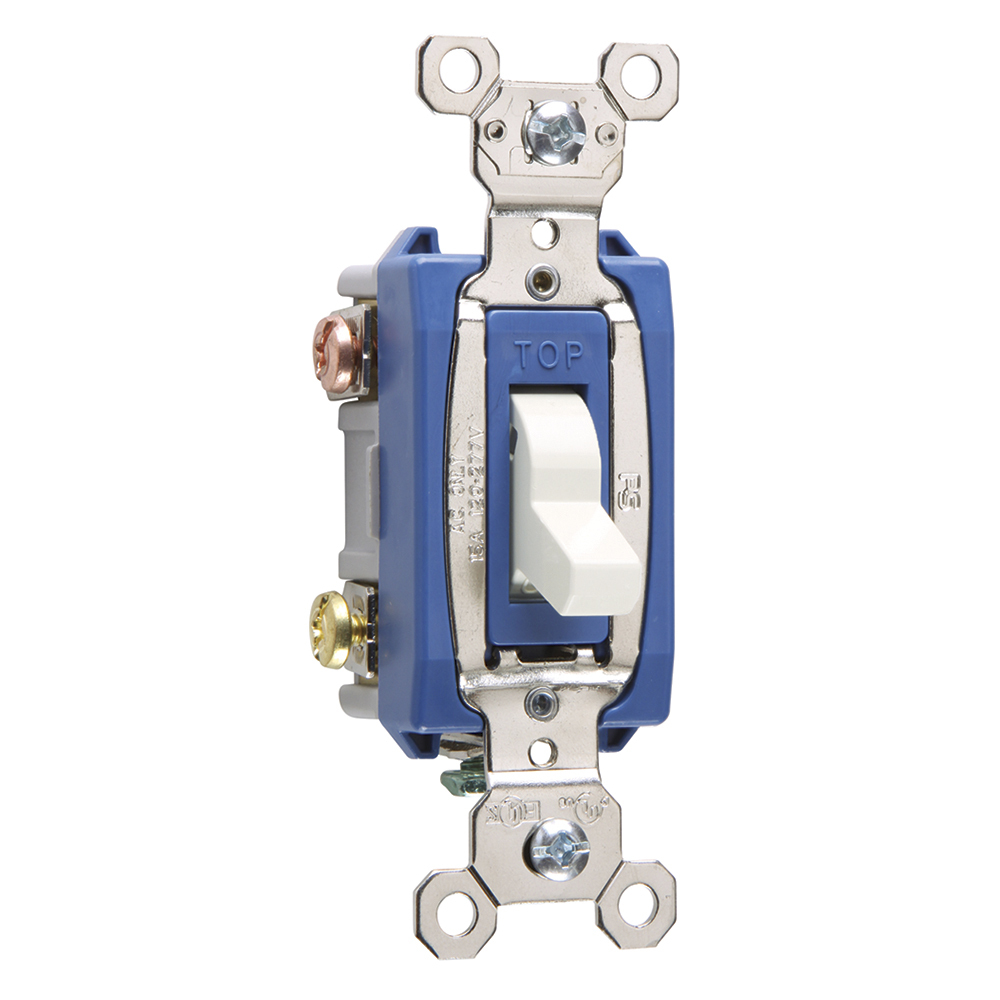 3way Lighted Switch, Back and, Side Wire, 15amp 120/277volt, White