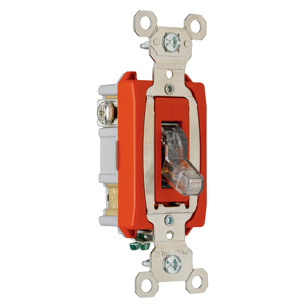 PS20AC1CPL Industrial Extra Heavy Duty Switch, Lighted When On, Back and Side Wire, Clear