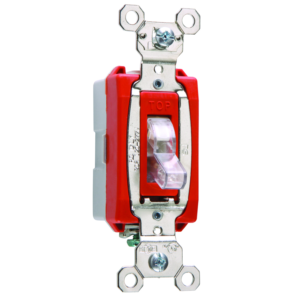 1pole Lighted Switch, Back and, Side Wire, 20amp 120/277volt, Clear