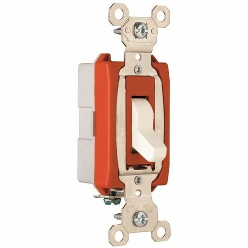 1pole Toggle Switch, Back and, Side Wire, 20amp 120/277volt, White