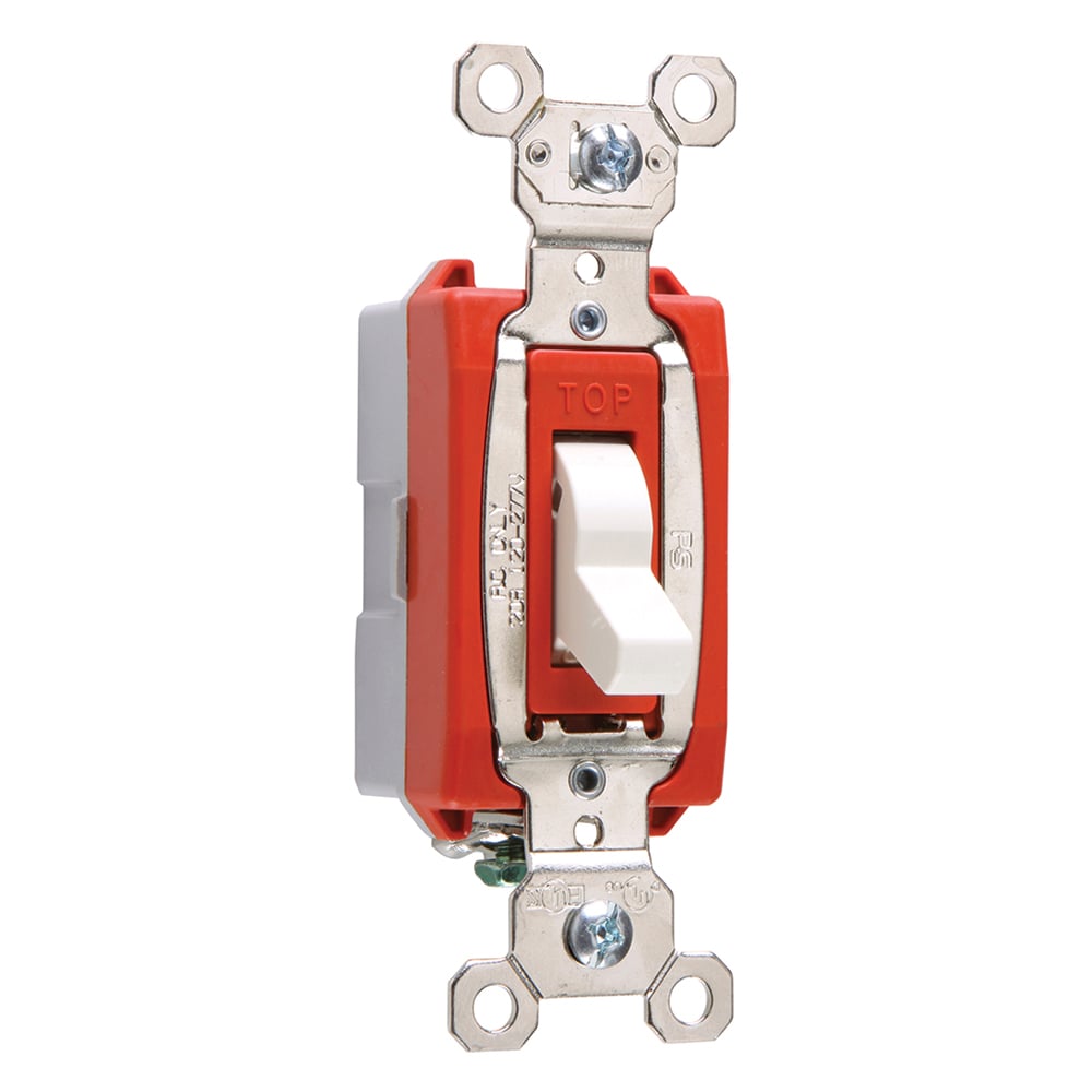 1pole Lighted Switch, Back and, Side Wire, 20amp 120/277volt, White