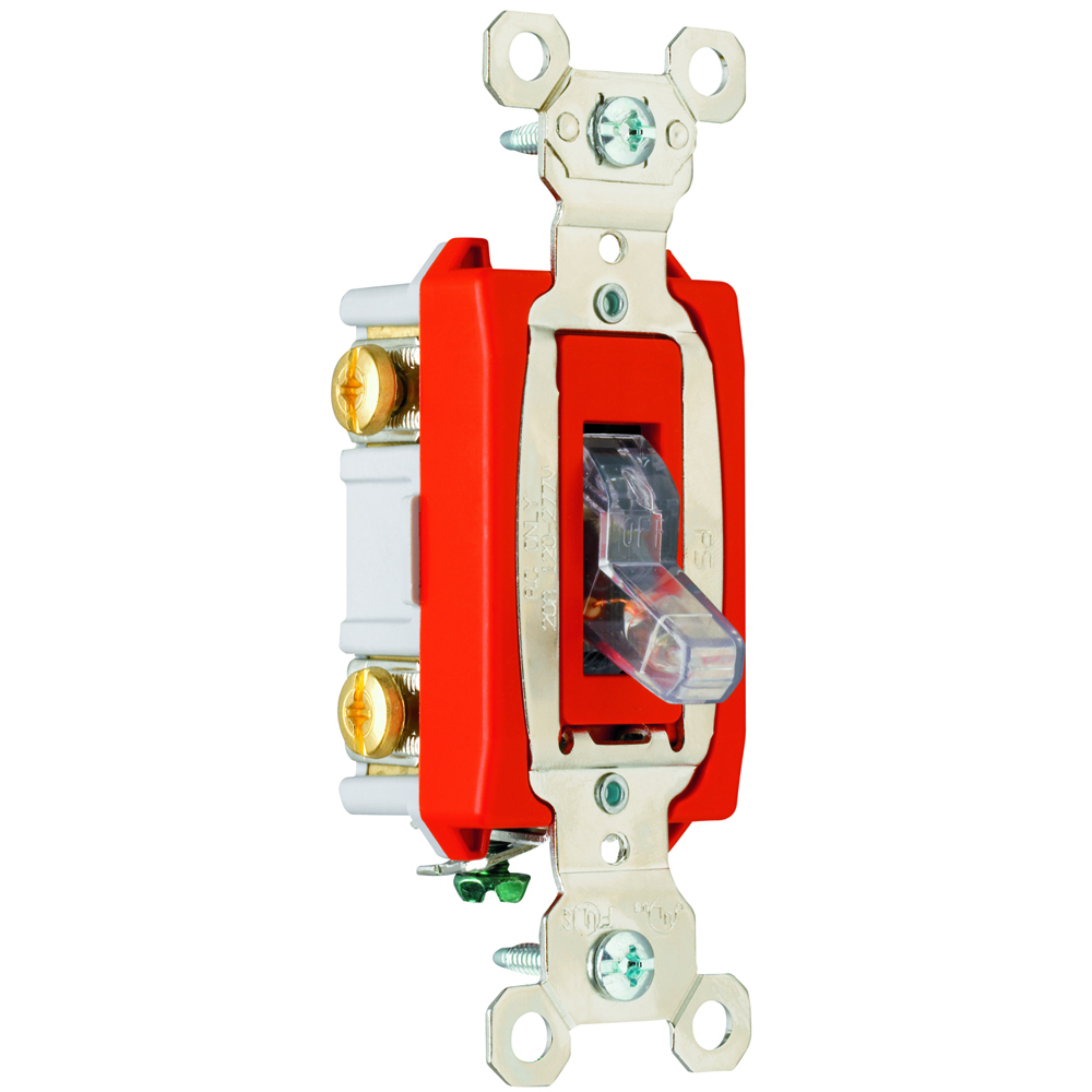 2pole Pilot Lighted Switch, Back and, Side Wire, 20amp 120/277volt, Clear