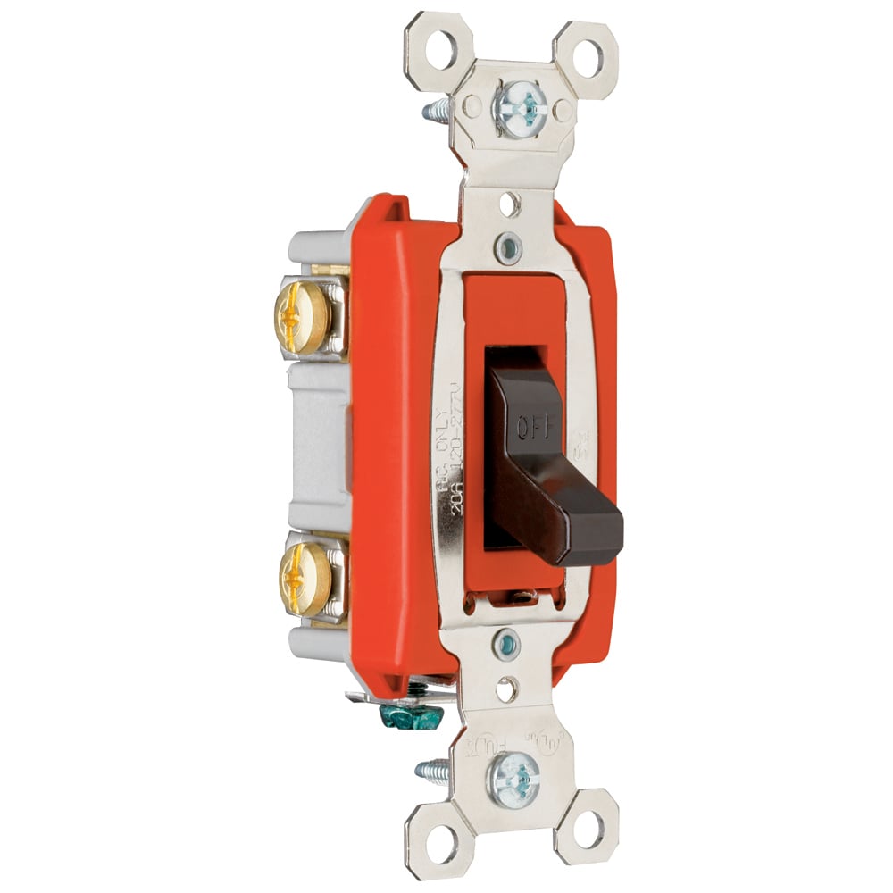 Double Pole, Single Phase Switch, Back and Side Wire, HP Rated. 20 amps, 277 volts.