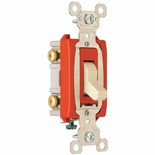 2pole Toggle Switch, Back and, Side Wire, 20amp 120/277volt, Ivory