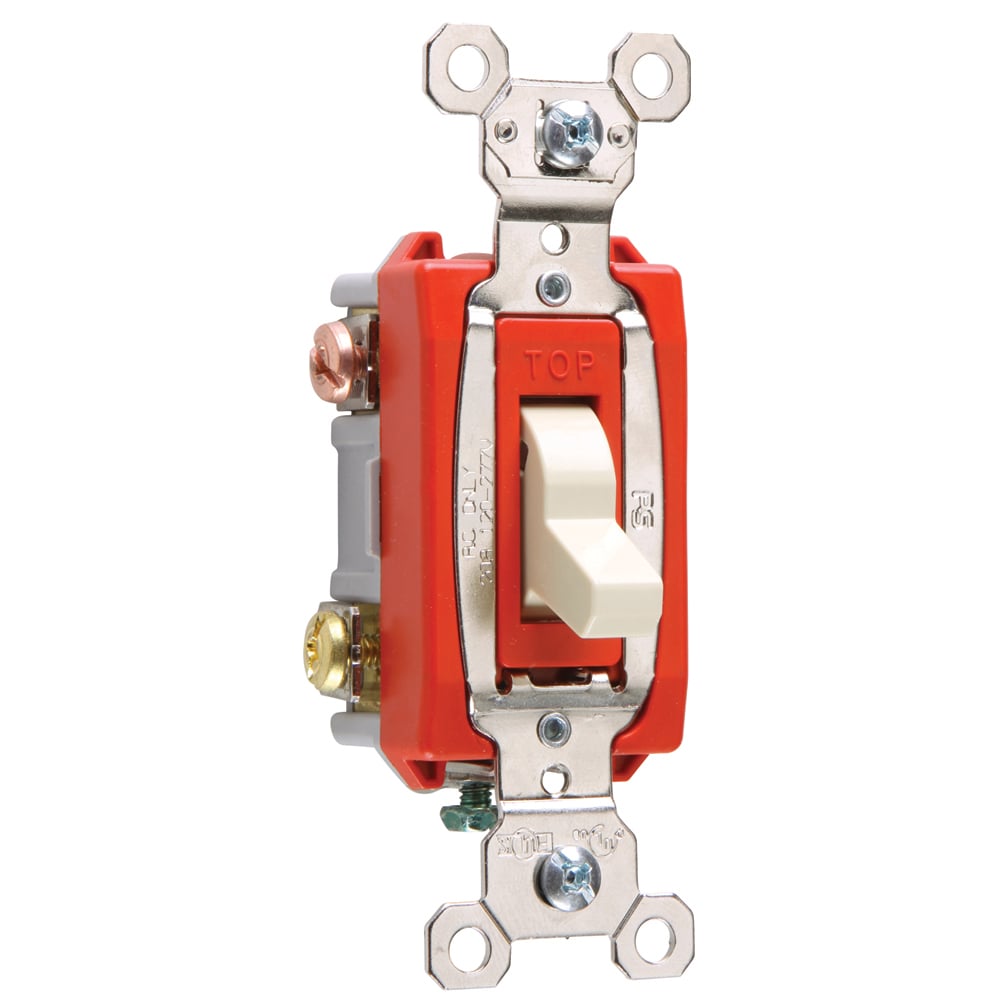 3way Lighted Switch, Back and, Side Wire, 20amp 120/277volt, Ivory