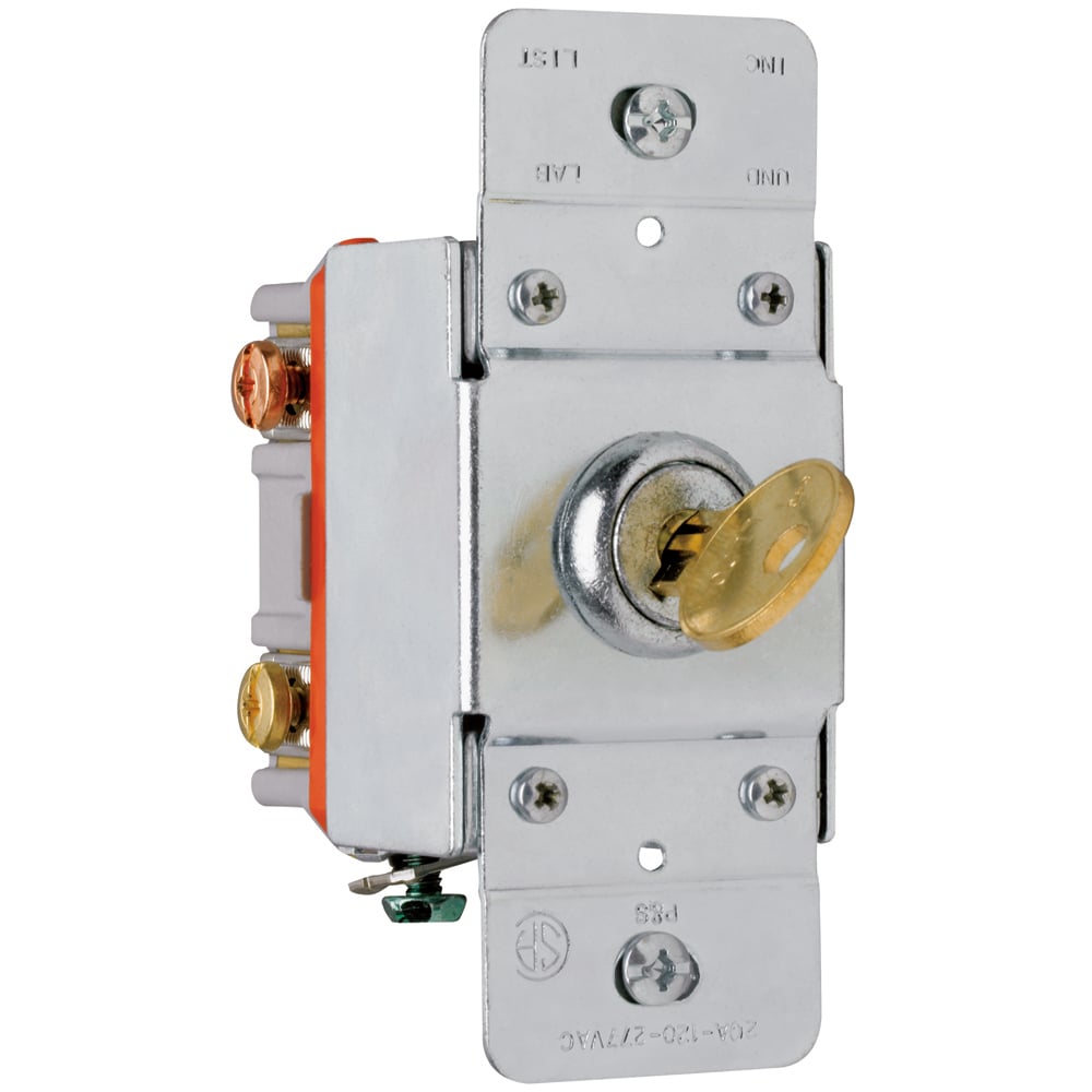 3way Key Lock Back and, Side Wire 20amp 120/277volt