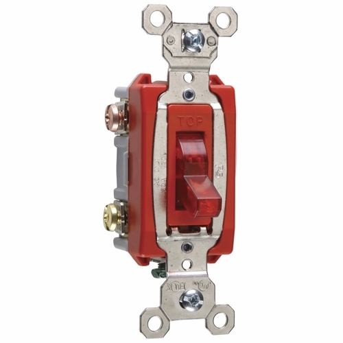 3way Pilot Lighted Switch, Back and, Side Wire, 20amp 120volt, Red
