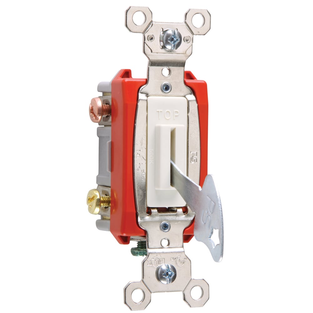 PS20AC3WL Industrial Extra Heavy Duty Lock Switch Back and Side Wire, White