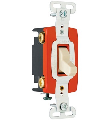 4way Toggle Switch, Back and, Side Wire, 20amp 120/277volt, Brown