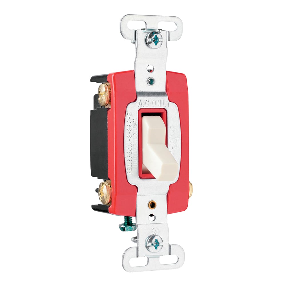 4way Toggle Switch, Back and, Side Wire, 20amp 120/277volt, Light Almond
