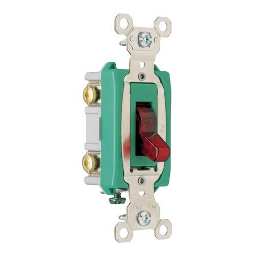 PS30AC2RPL Industrial Extra Heavy Duty Switch, Lighted When On, Back and Side Wire, Red
