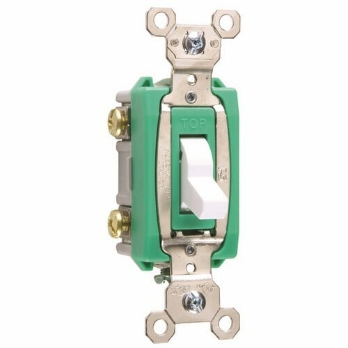 2pole Toggle Switch, Back and, Side Wire, 30amp 120/277volt, White