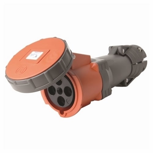 Three pole, Four wire, Pin and Sleeve Connector. 60 amp, 125/250 volt.