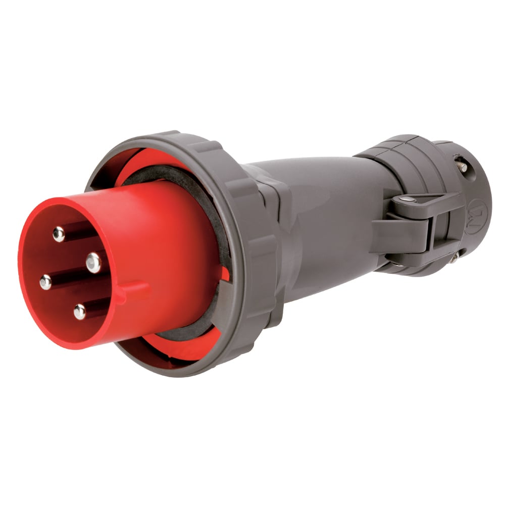 Triple Pole, Four wire, Pin and Sleeve Plug. 6 amp, 480 vac.