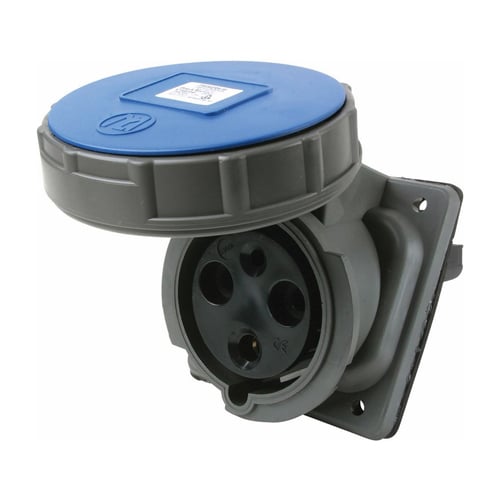 Three pole, Four wire, Pin and Sleeve Receptacle. 60 amp, 3/250 volt.