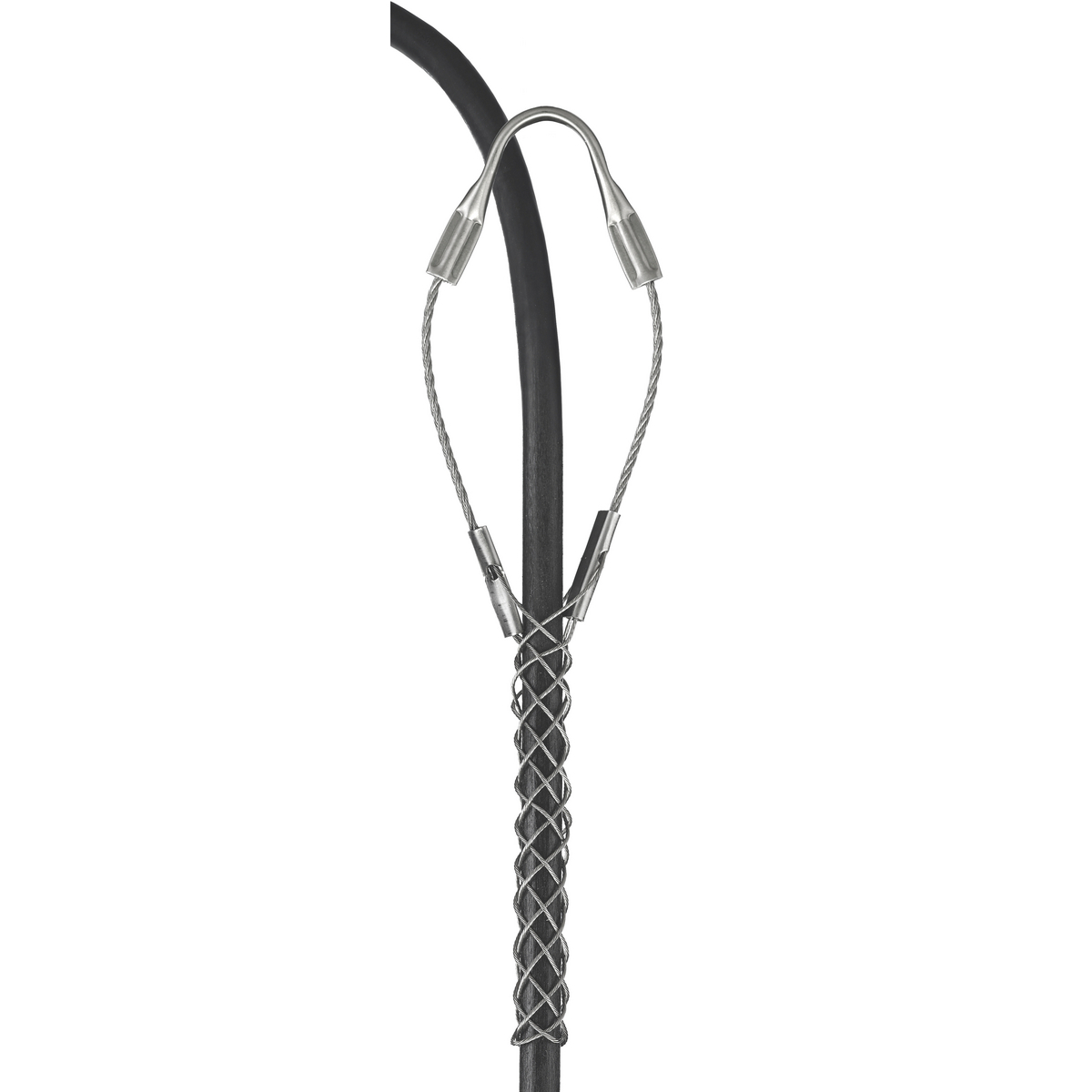 Service Drop Support Grips, Light Duty, Single Eye, Single Weave, Closed Mesh, Stainless Steel, 0.58-0.68"