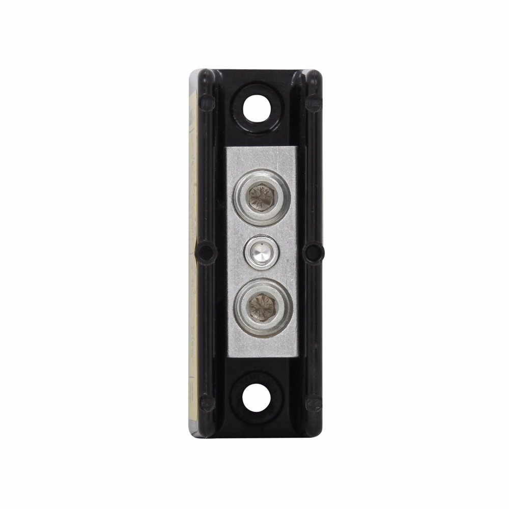 Eaton Bussmann series power splicer block, 600 Vac, 600 Vdc, 175A, Power splicer block, Single-pole, Splicer, SCCR: 200 kA, Black, Molded Thermoplastic Base, Tin-plated aluminum connector