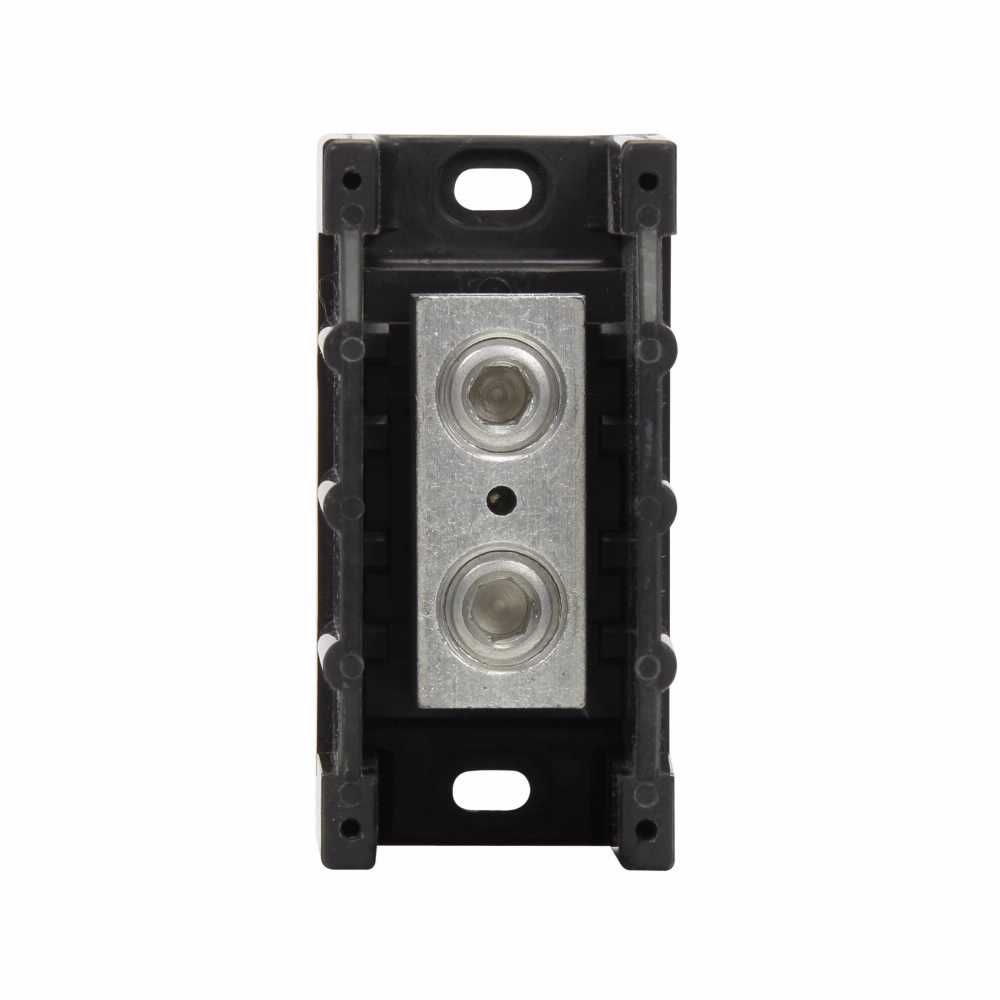 Eaton Bussmann series power splicer block, 600 Vac, 600 Vdc, 310A, Power splicer block, Single-pole, Splicer, SCCR: 10 kA, Black, Molded Thermoplastic Base, Tin-plated aluminum connector