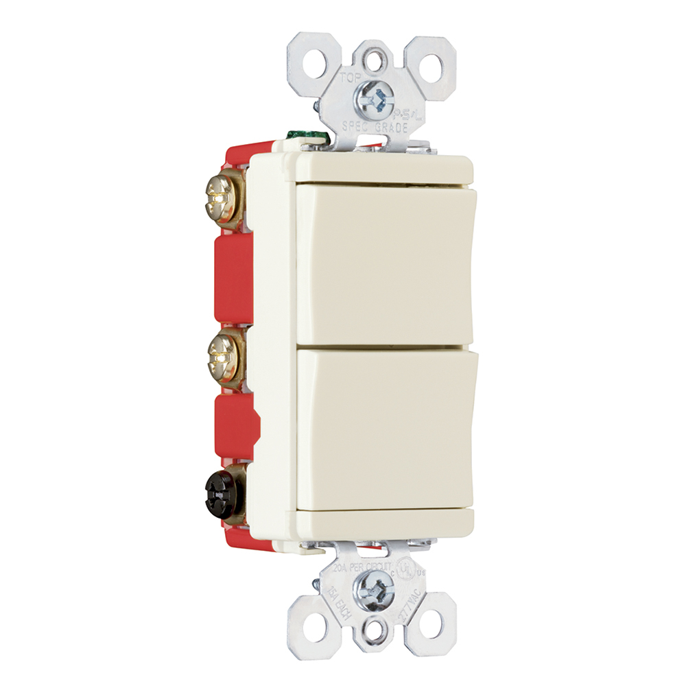 Decorator Combo 2 Switches, Light Almond