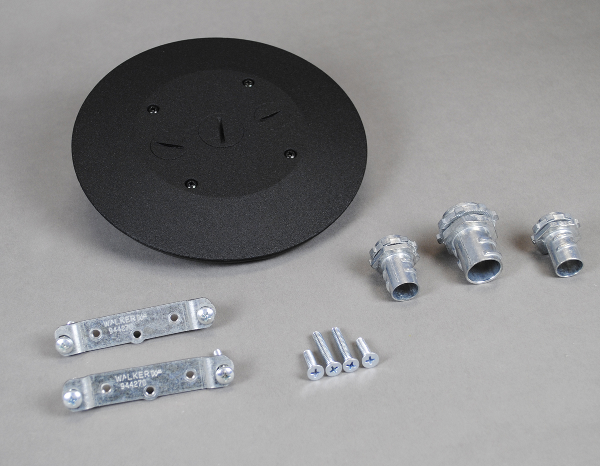 Gray Color; UL (Canada and Us) Approval; Flush Service Type; (1) 3/4 Inch, (2) 1/2 Inch Conduit Connector/Closure Plug Device Type; WIREMOLD[R] Brand; With Link Strap, Adapter Plate, Conduit Assembly