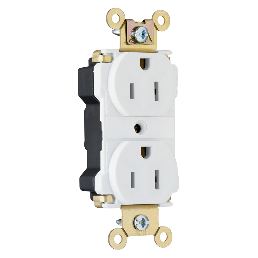 PlugTail Industrial Extra Heavy-Duty Spec Grade Duplex Receptacle 15amp 125volt White