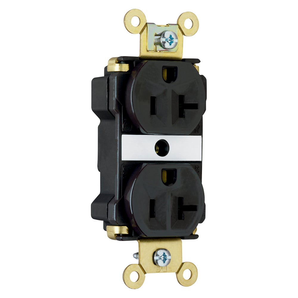 PlugTail Industrial Extra Heavy-Duty Spec Grade Duplex Receptacle 20amp 125volt Black