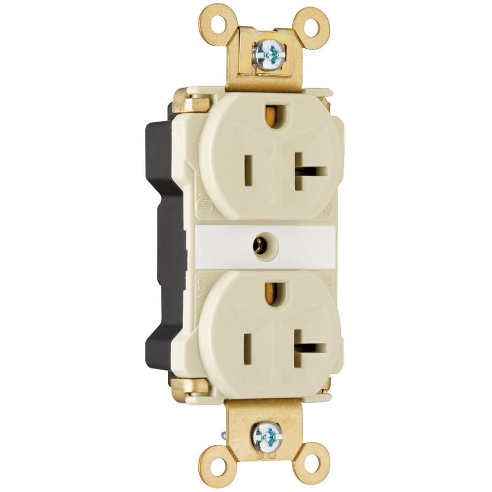 PlugTail Industrial Extra Heavy-Duty Spec Grade Duplex Receptacle 20amp 125volt Ivory